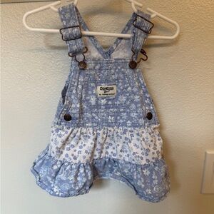 OshKosh B'gosh Light Blue Floral Kids Overalls